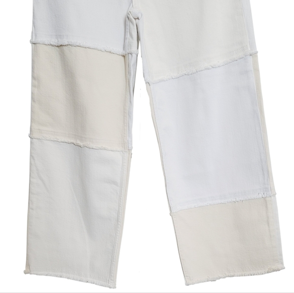 🆕️ Rails Getty Crop Wide Leg Jeans in Ecru Patchwork - Picture 11 of 16
